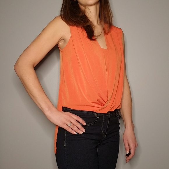 BCBGMaxAzria Tops - BCBGMaxAzria Sleeveless HighLow Layered Blouse